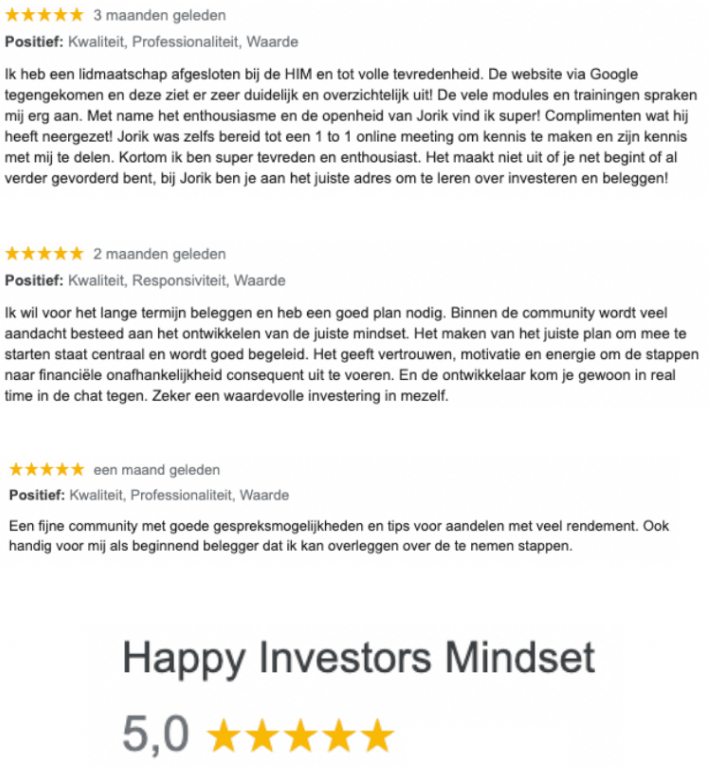 happy investors mindset ervaringen