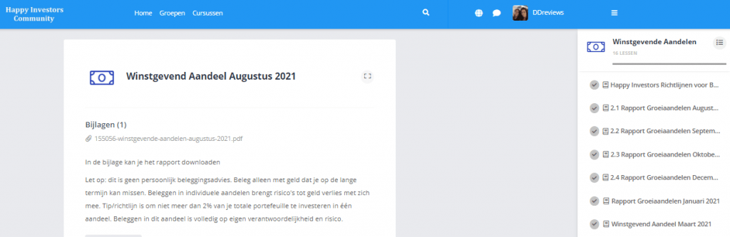 Winstgevende aandelen augustus