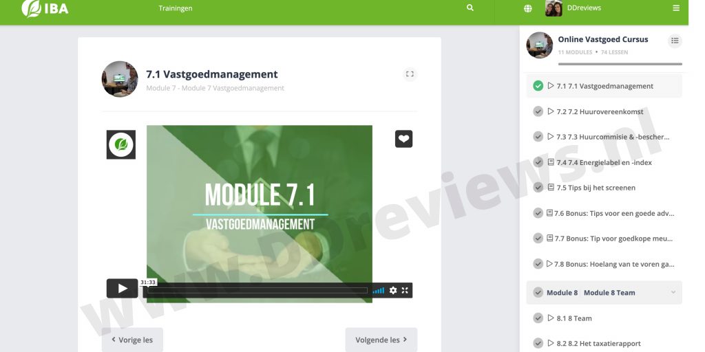 Module 7 online vastgoed cursus IBA