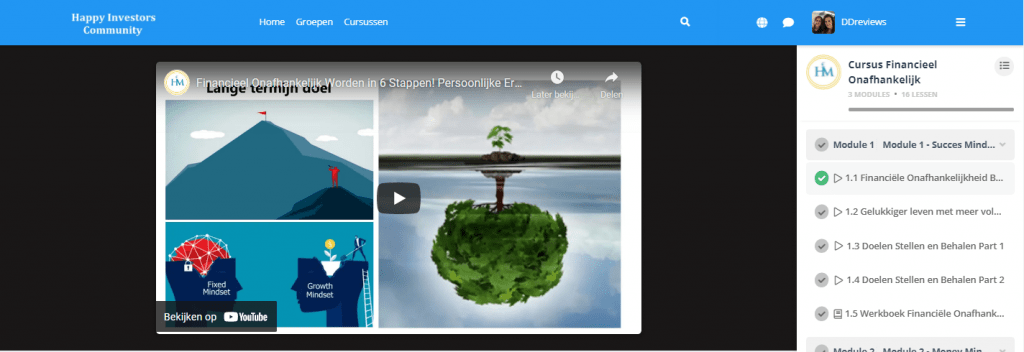 module 1 van de cursus financieel onafhankelijk