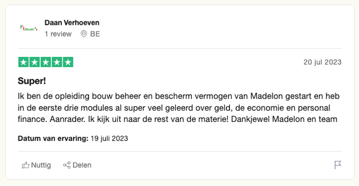 Madelon vos review Opleiding Bouw, Beheer & Beschermd Vermogen