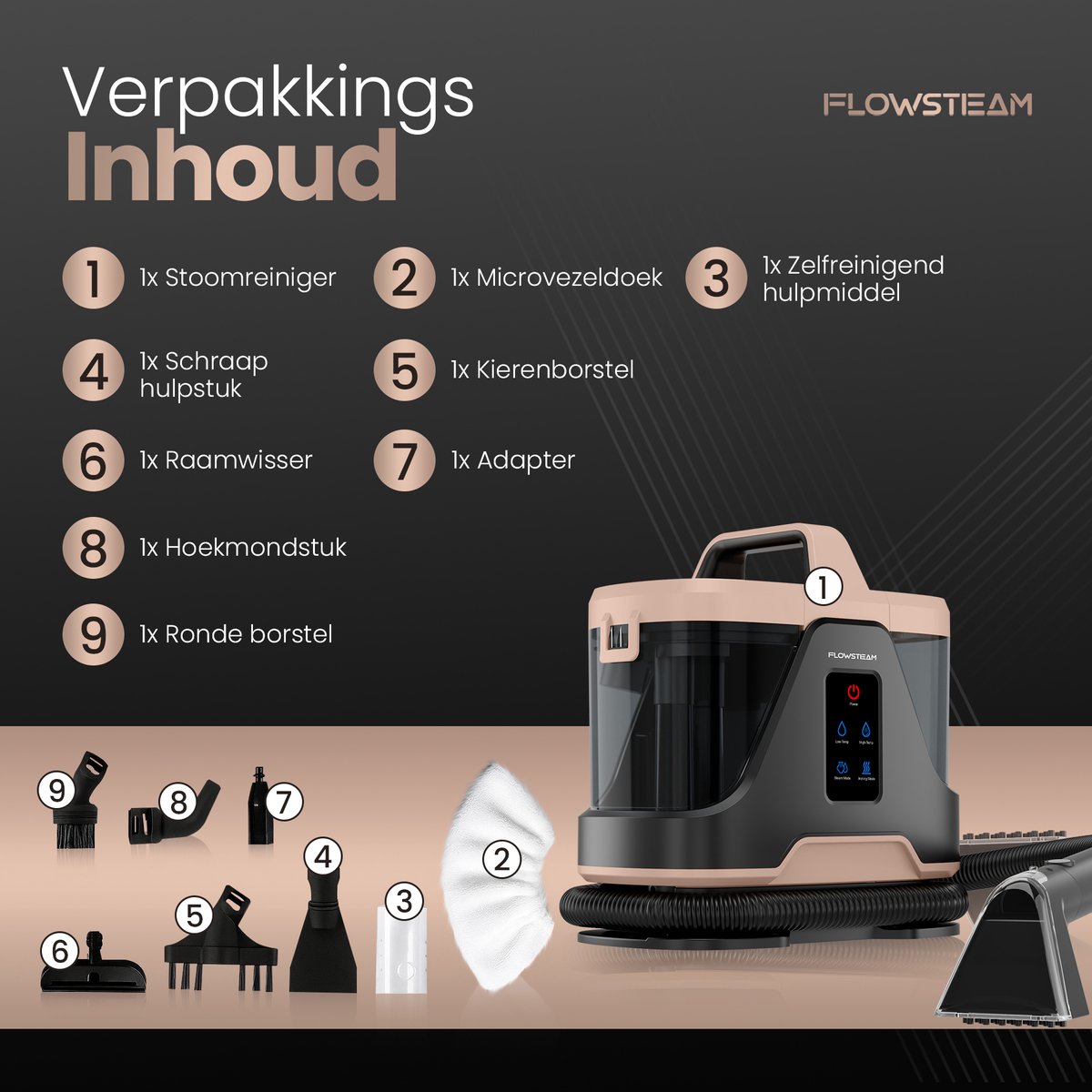 FLOWSTEAM 6-in-1 Stoomreiniger PRO