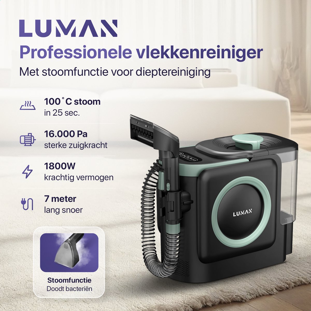 LUMAN 10-in-1 Tapijtreiniger PRO